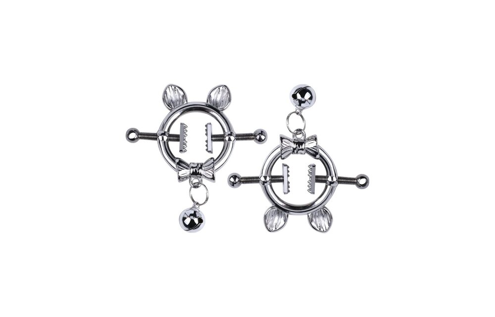 Kitten with Bow Tie Nipple Clamps – Playful & Seductive Design