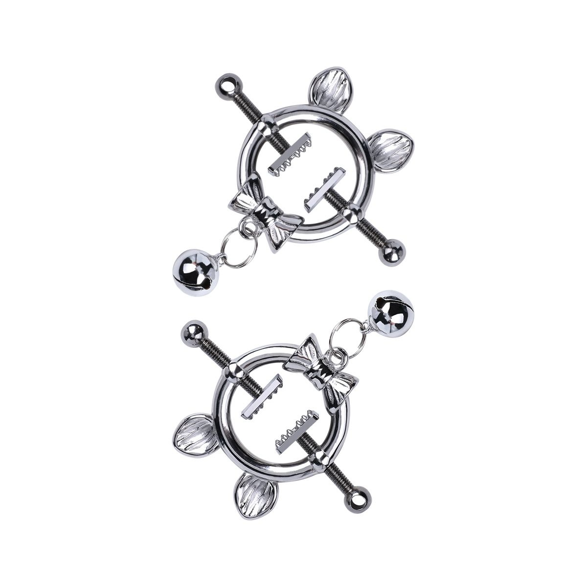 Kitten with Bowtie Nipple Clamps