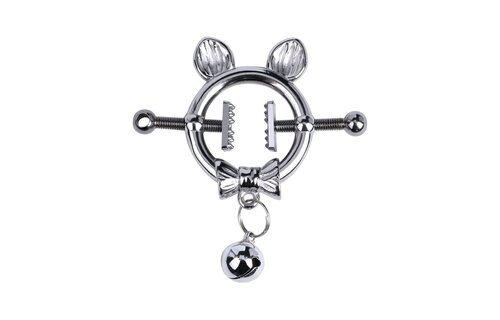 Kitten with Bowtie Nipple Clamps