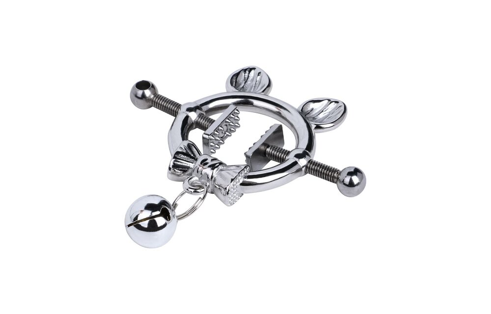 Kitten with Bowtie Nipple Clamps