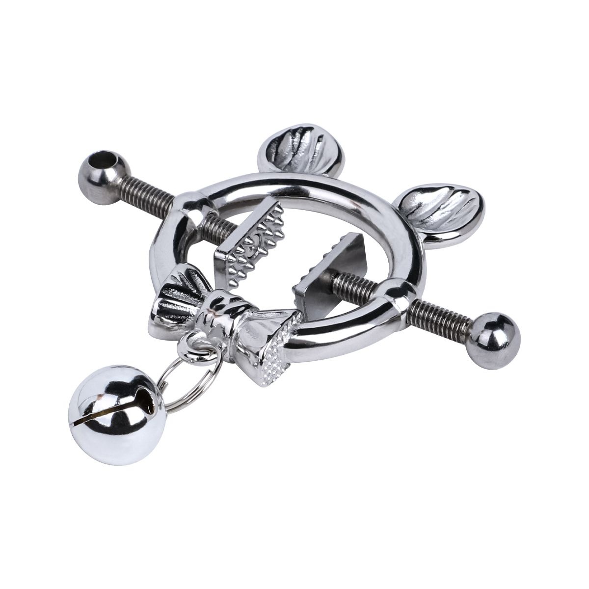 Kitten with Bowtie Nipple Clamps