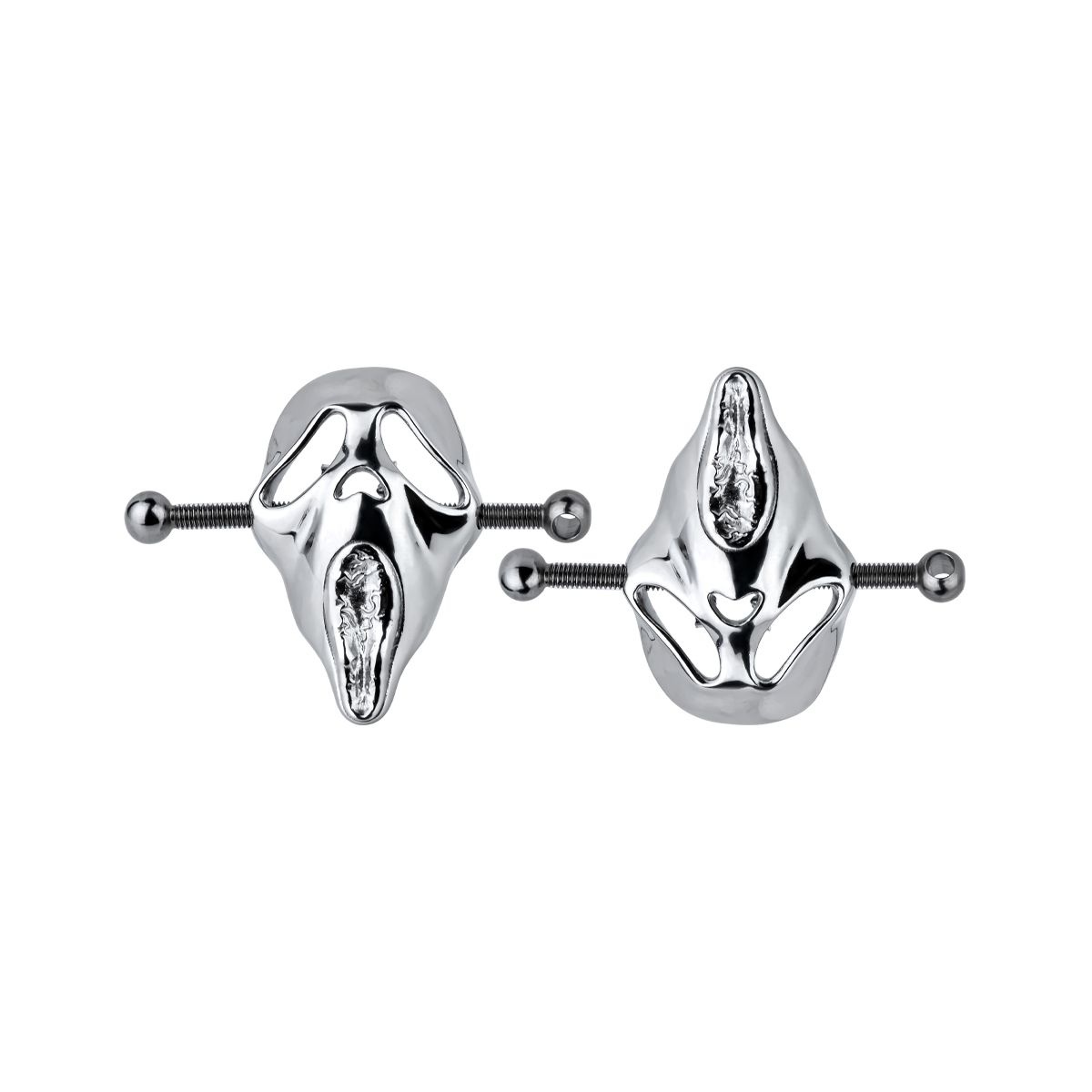 Ghostface Mask Nippelklemmen | BDSM-Klemmen aus Edelstahl