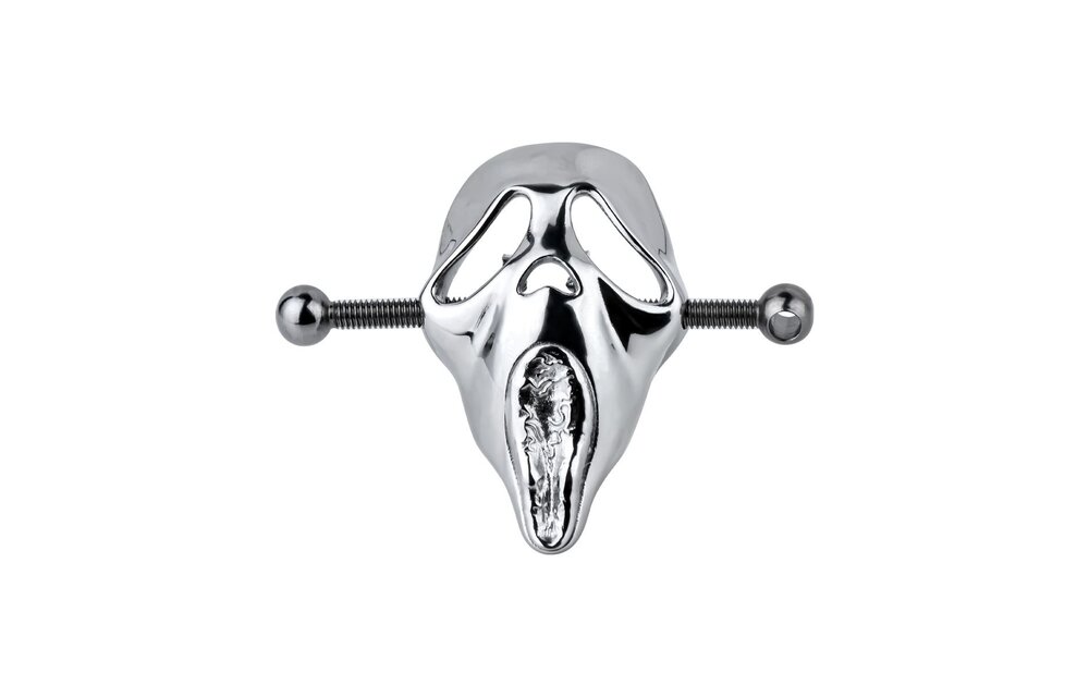 Ghostface Mask Nipple Clamps | Stainless Steel BDSM Clamps