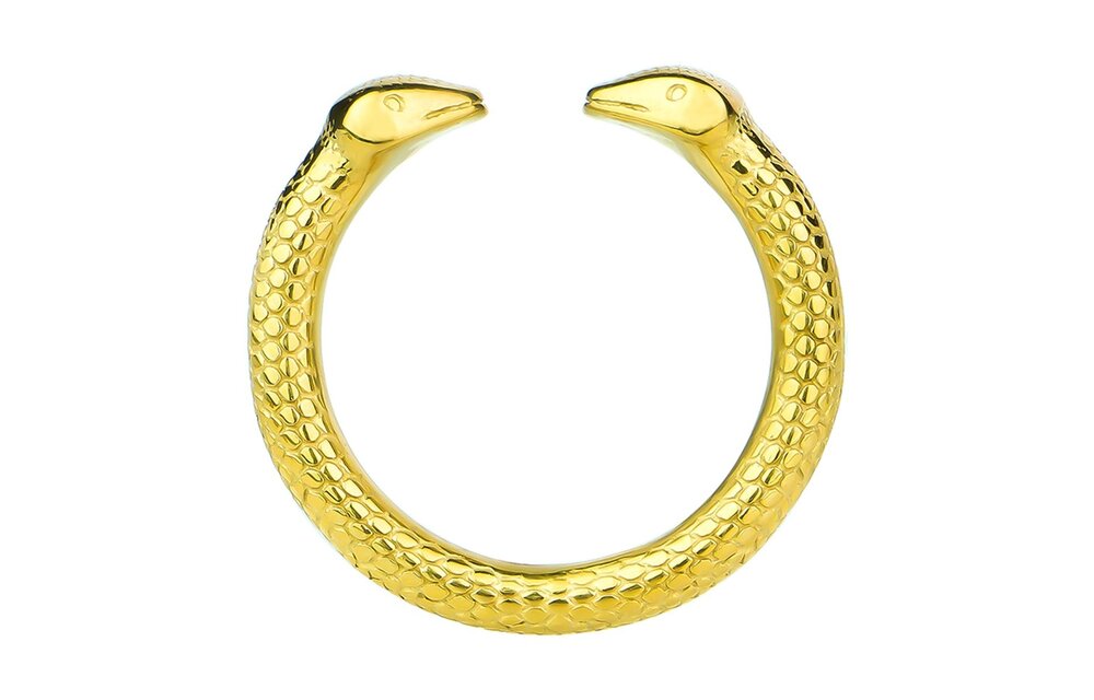 Goldener Eichelring – Luxuriöser, stabiler Schlauchring aus Edelstahl