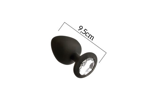 Anal Plug with Stone L Black 9.5 cm – Luxury & Comfort