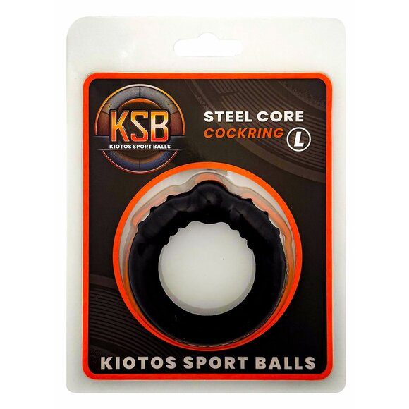 Siliconen cockring met stalen kern - L