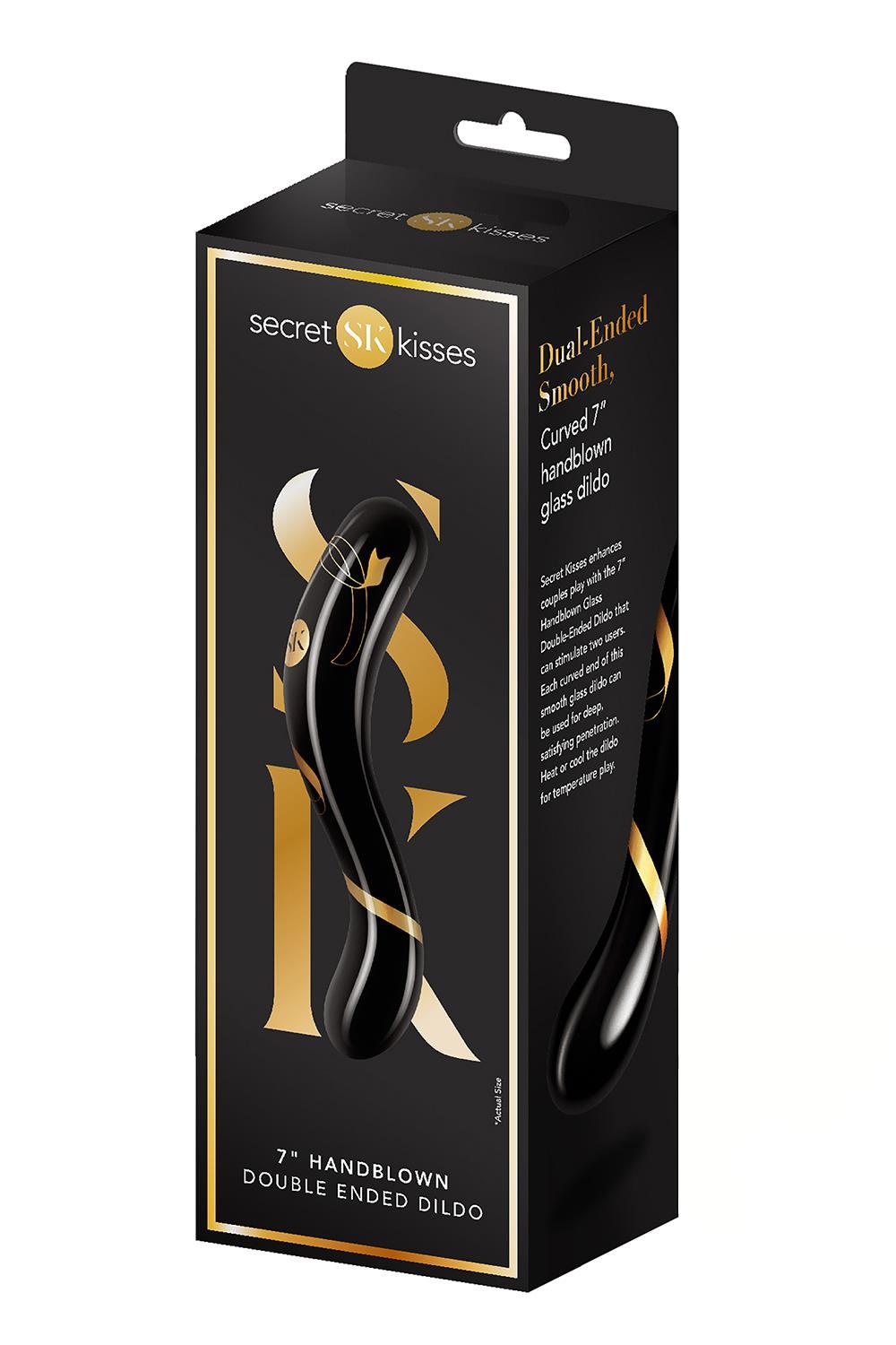 Secret Kisses Handgeblasener doppelseitiger Dildo 17,7 cm