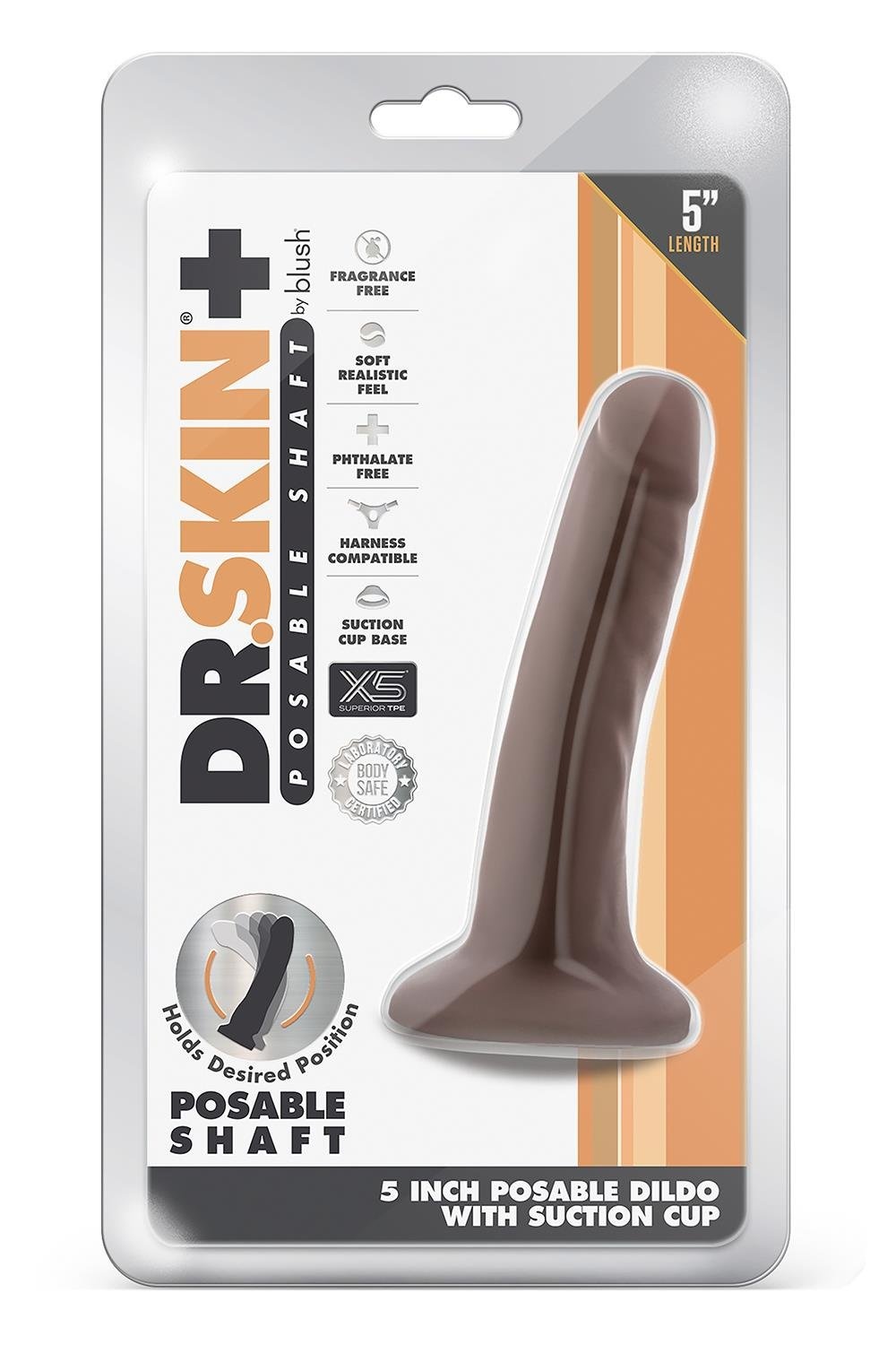 Blush Dr. Skin Plus Flexibele Dildo in Chocoladekleur