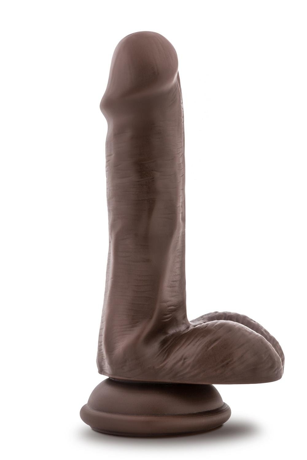 Blush Dr. Skin Flexible Dildo with Balls in Chocolate Colour