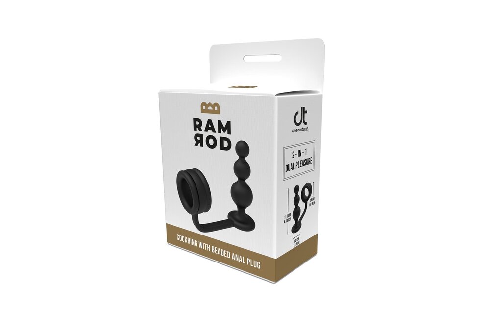 Dreamtoys Ramrod Cockring mit Perlen-Analplug