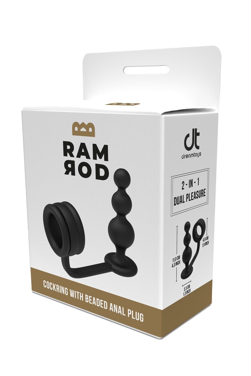 Dreamtoys Ramrod Cock Ring with Beaded Anal Plug