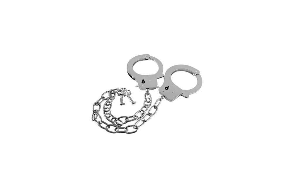 Guilty Pleasure BDSM Metal Handcuffs with Long Chain