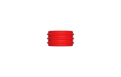 2-in-1 Silicone Cock Ring & Ball Stretcher Red/Black Set