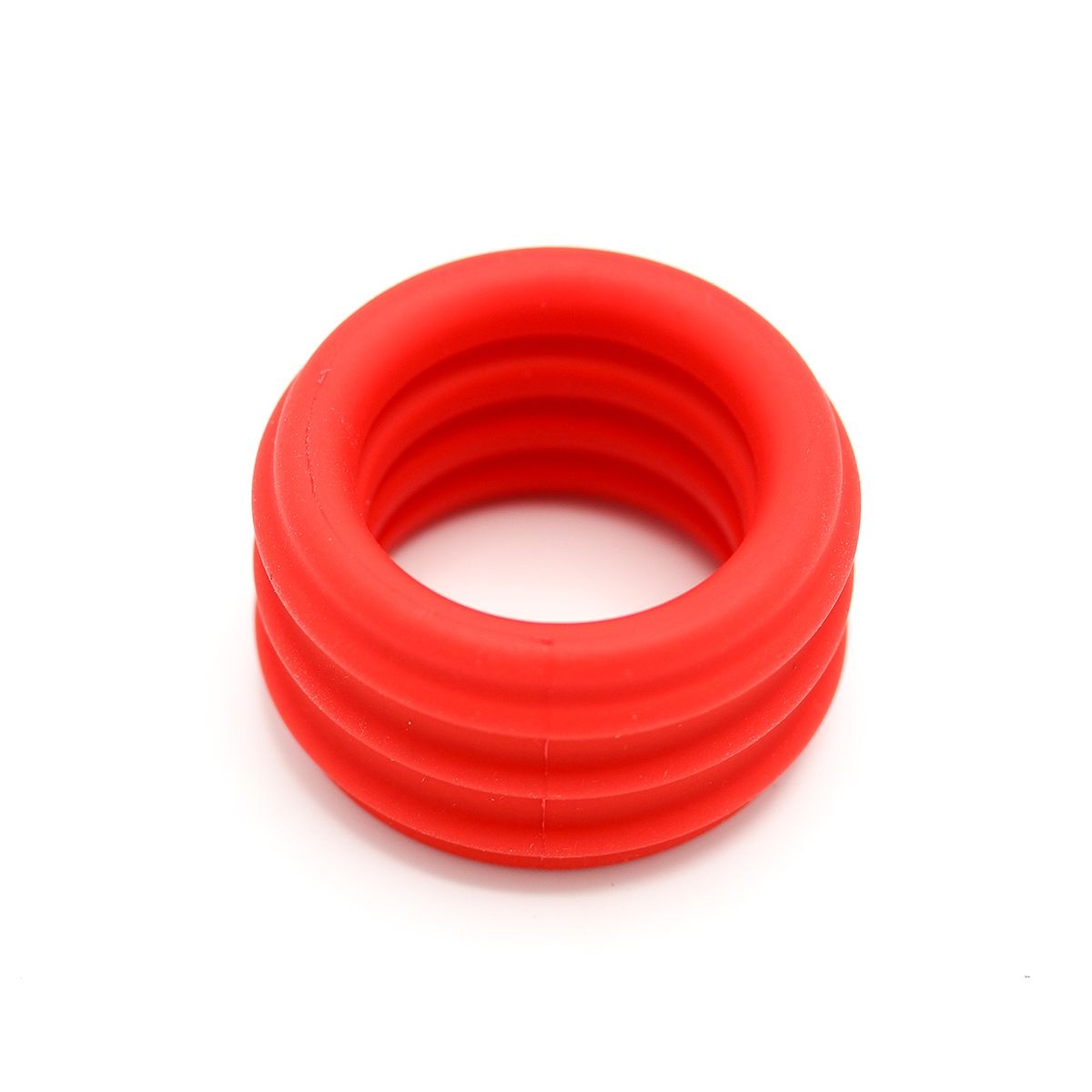 2-in-1 Siliconen Cock Ring & BallStretcher Rood/Zwart Editie