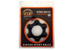 Silicone Cock Ring with 6 Steel Balls - M