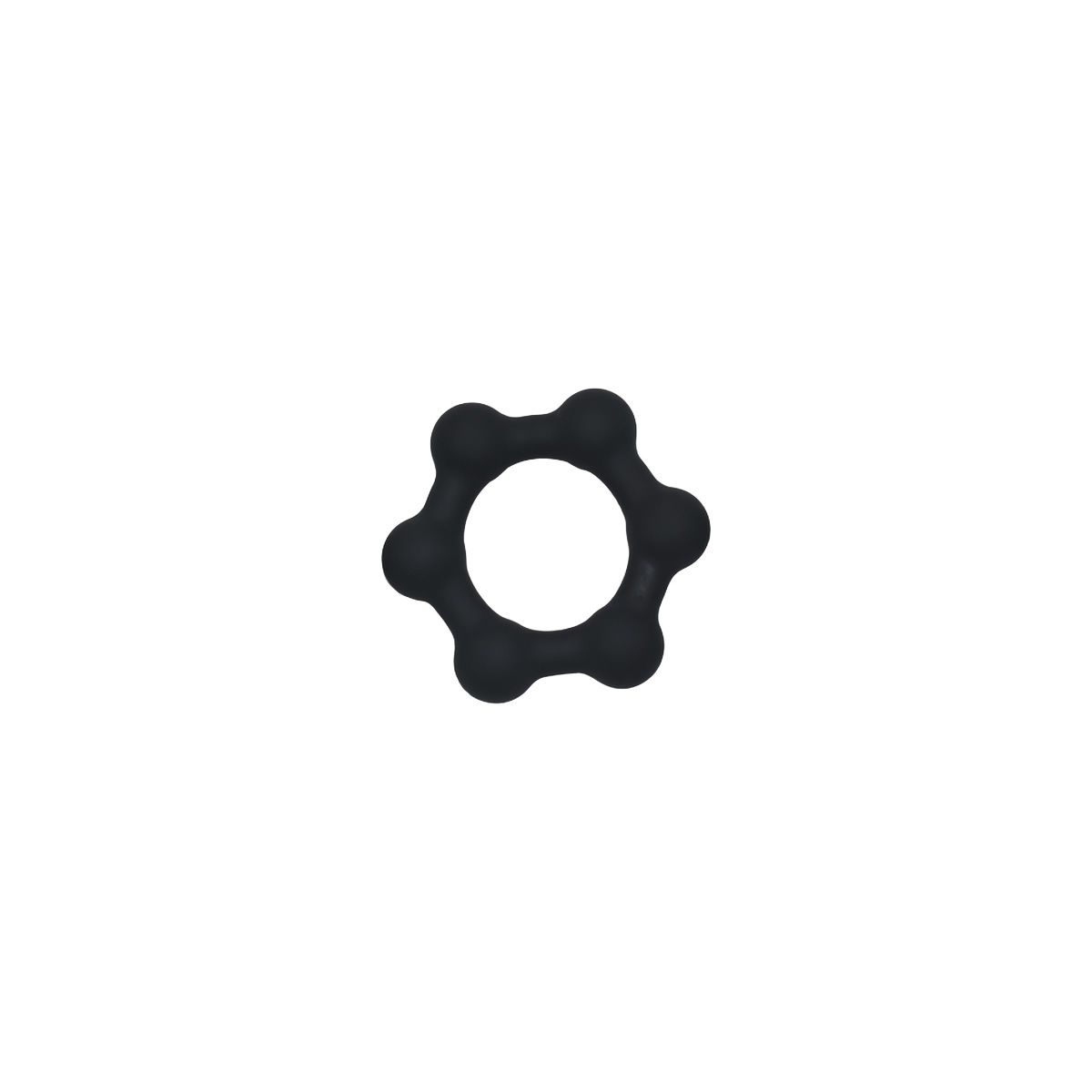 Siliconen Cockring met 6 Stalen Ballen - M