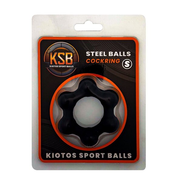 Siliconen Cockring met 6 Stalen Ballen - S