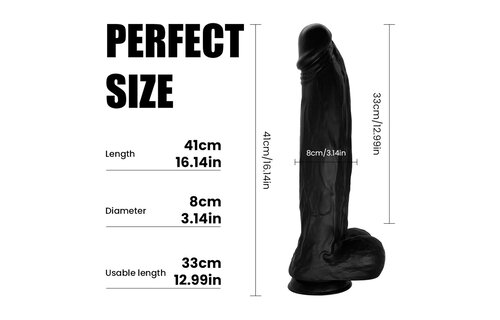 Kiotos Cox MEGA Zwart Dildo 41 cm – Groot & Realistisch