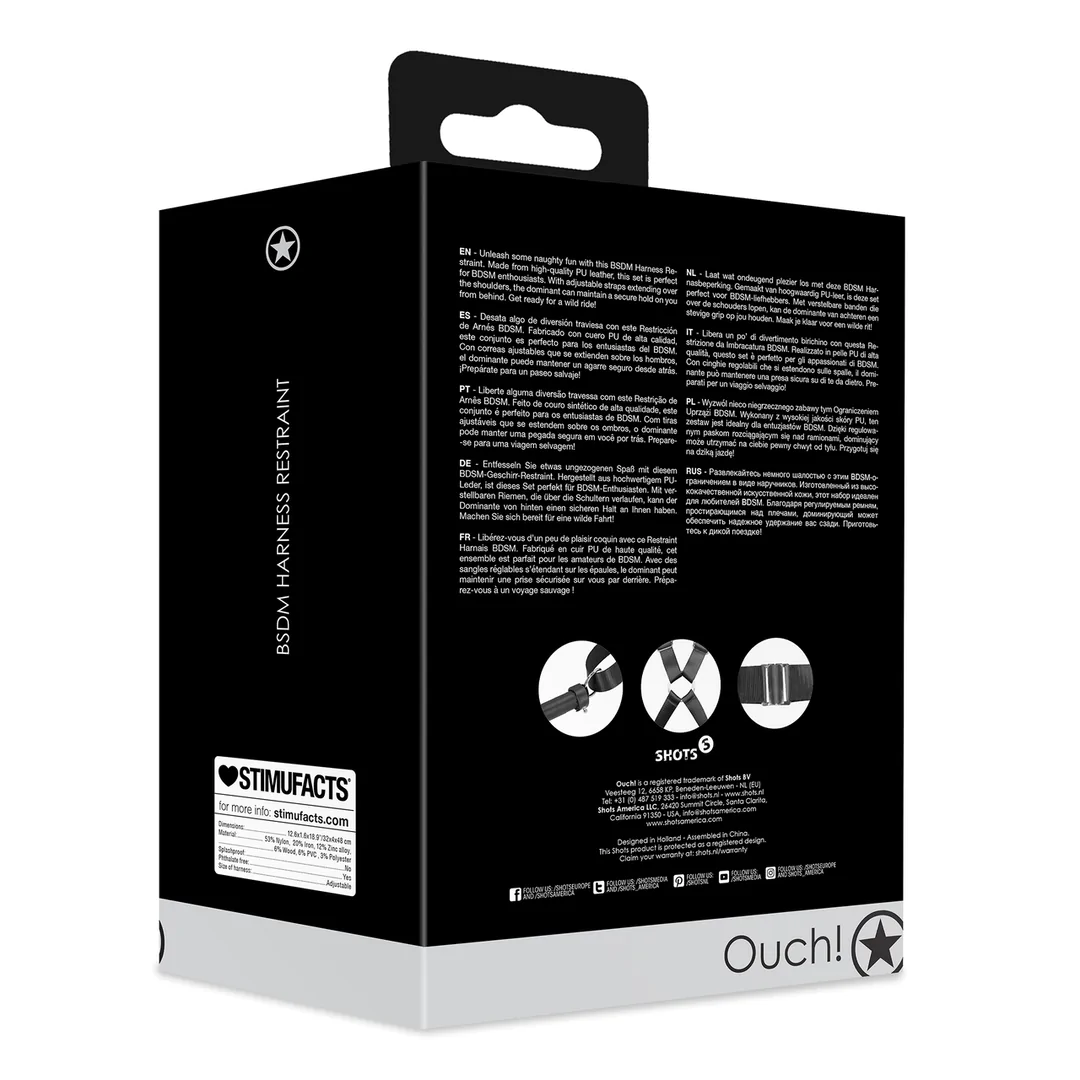 BDSM-Harness Fessel - Schwarz