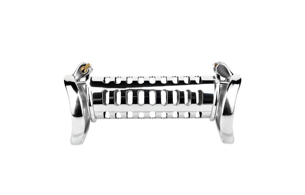 Twin Cock Cage | High-Gloss Stainless Steel Chastity Cage