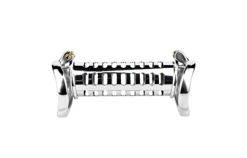 Twin Cock Cage | High-Gloss Stainless Steel Chastity Cage