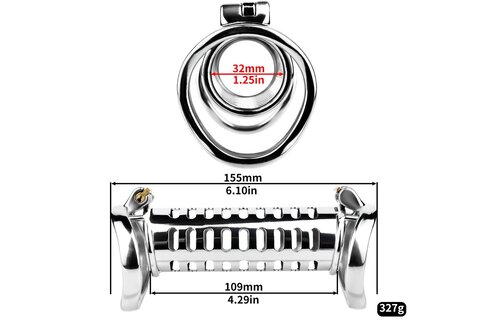 Twin Cock Cage | High-Gloss Stainless Steel Chastity Cage