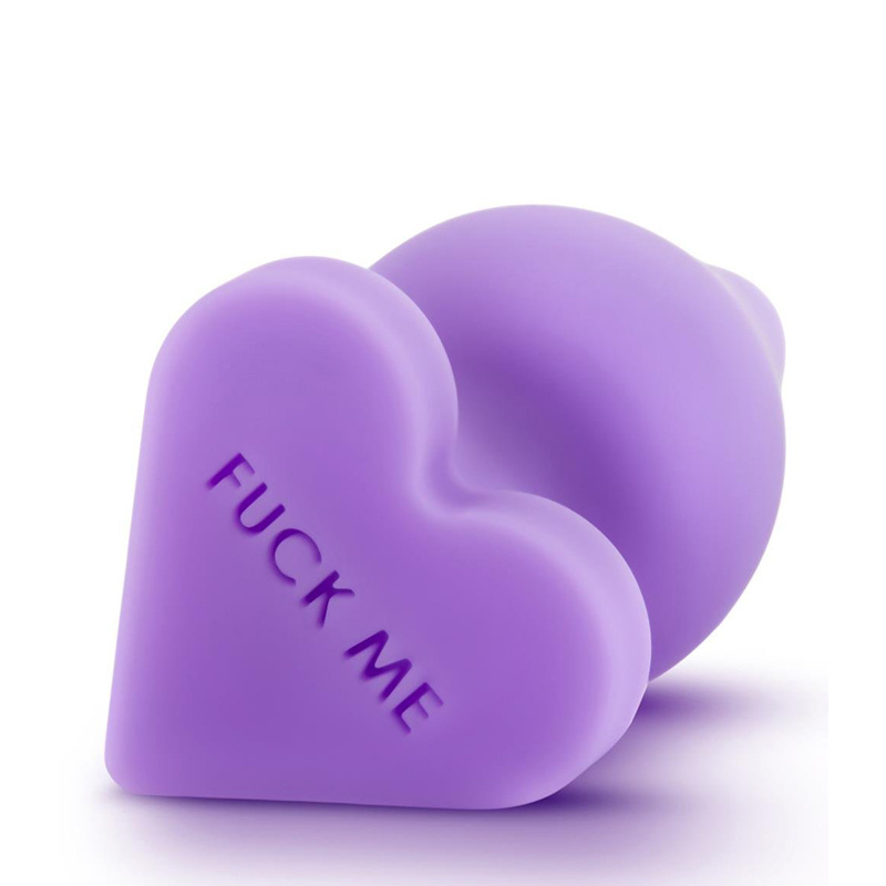 Candy Heart Fuck Me Purple Butt Plug