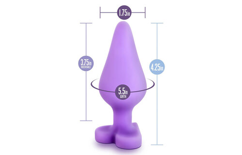 Candy Heart Fuck Me Paarse Butt Plug 9 cm - Silicone Genot