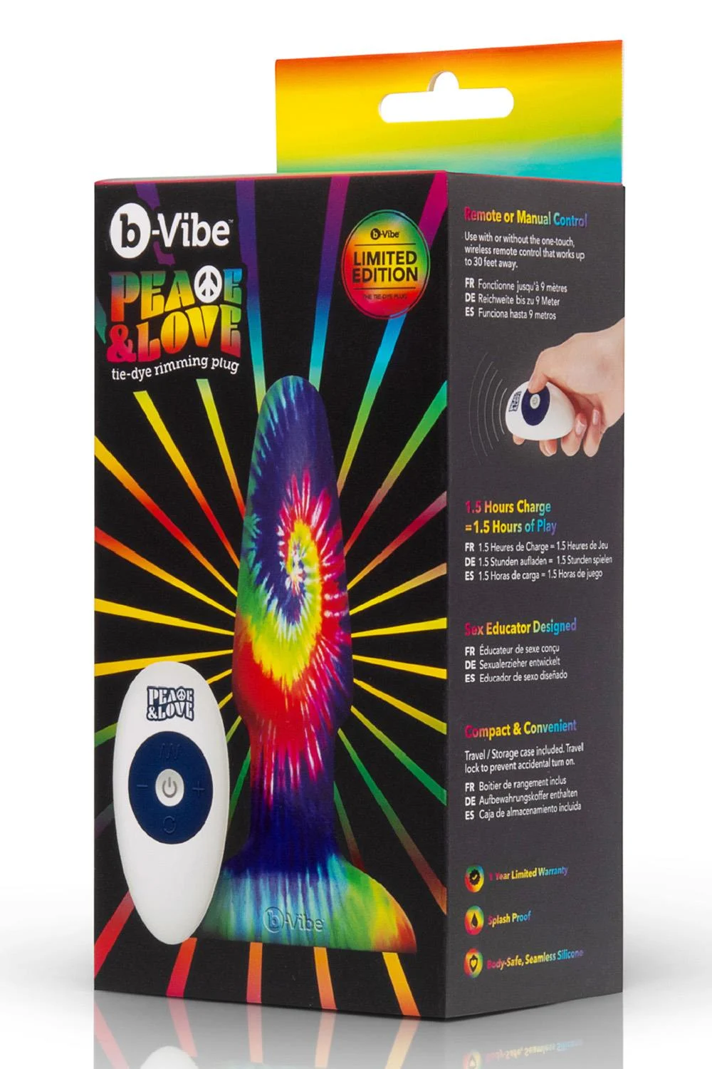 Peace & Love Tie Dye Rimming Plug 15 cm | Psychedelisch Genot