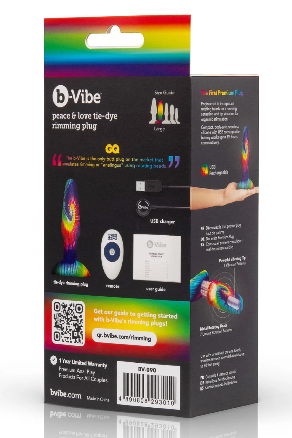 Peace And Love Tie Dye Rimming Plug