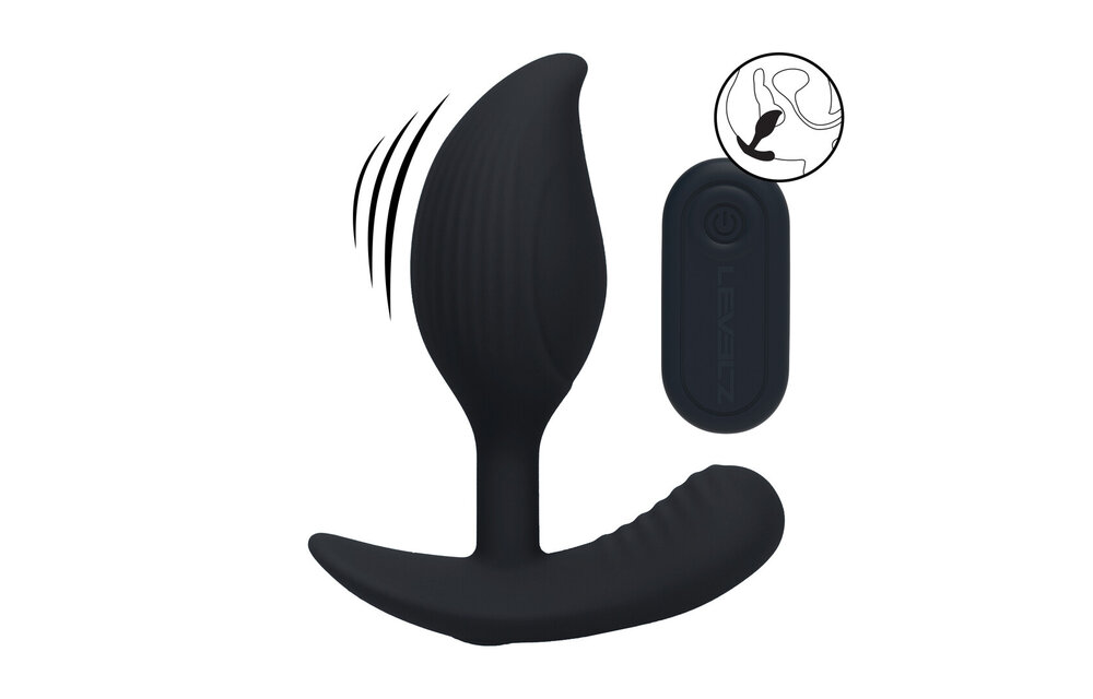 Remote Control Vibrating Silicone Anal Plug 9 cm - Black