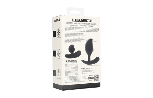 Afstandsbediening Vibrerende Siliconen Anale Plug 9 cm - Zwart