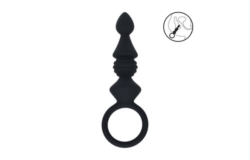 Ribbed Anal Probe with Loop