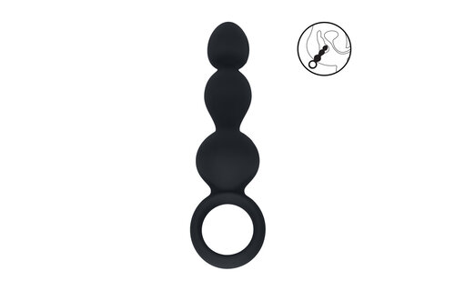Beaded Silicone Anal Probe with Loop – 15.3 cm Pleasure