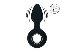 Vibrating Silicone Anal Plug with Loop 13 cm – Powerful Pleasure