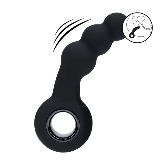 Vibrating Silicone Prostate Massager with Beads & Loop