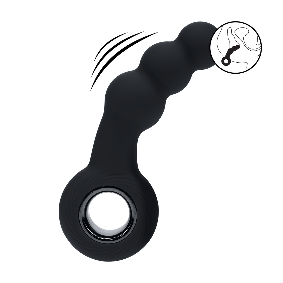 Vibrating Silicone Prostate Massager with Beads & Loop