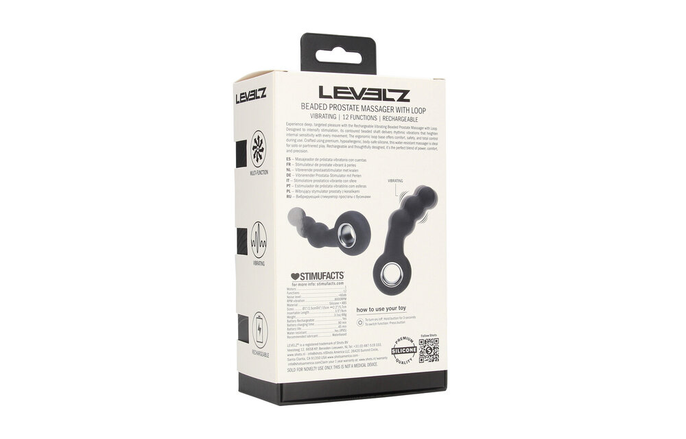 Vibrating Silicone Prostate Massager with Beads & Loop