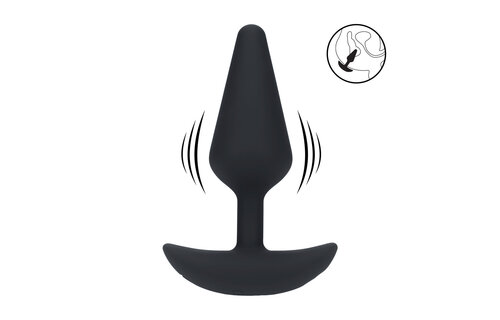 Classic Vibrating Silicone Anal Plug 12.3 cm - Black