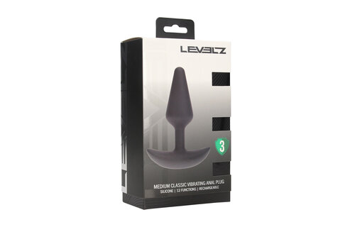 Klassischer vibrierender Silikon-Analplug 12,3 cm – Schwarz