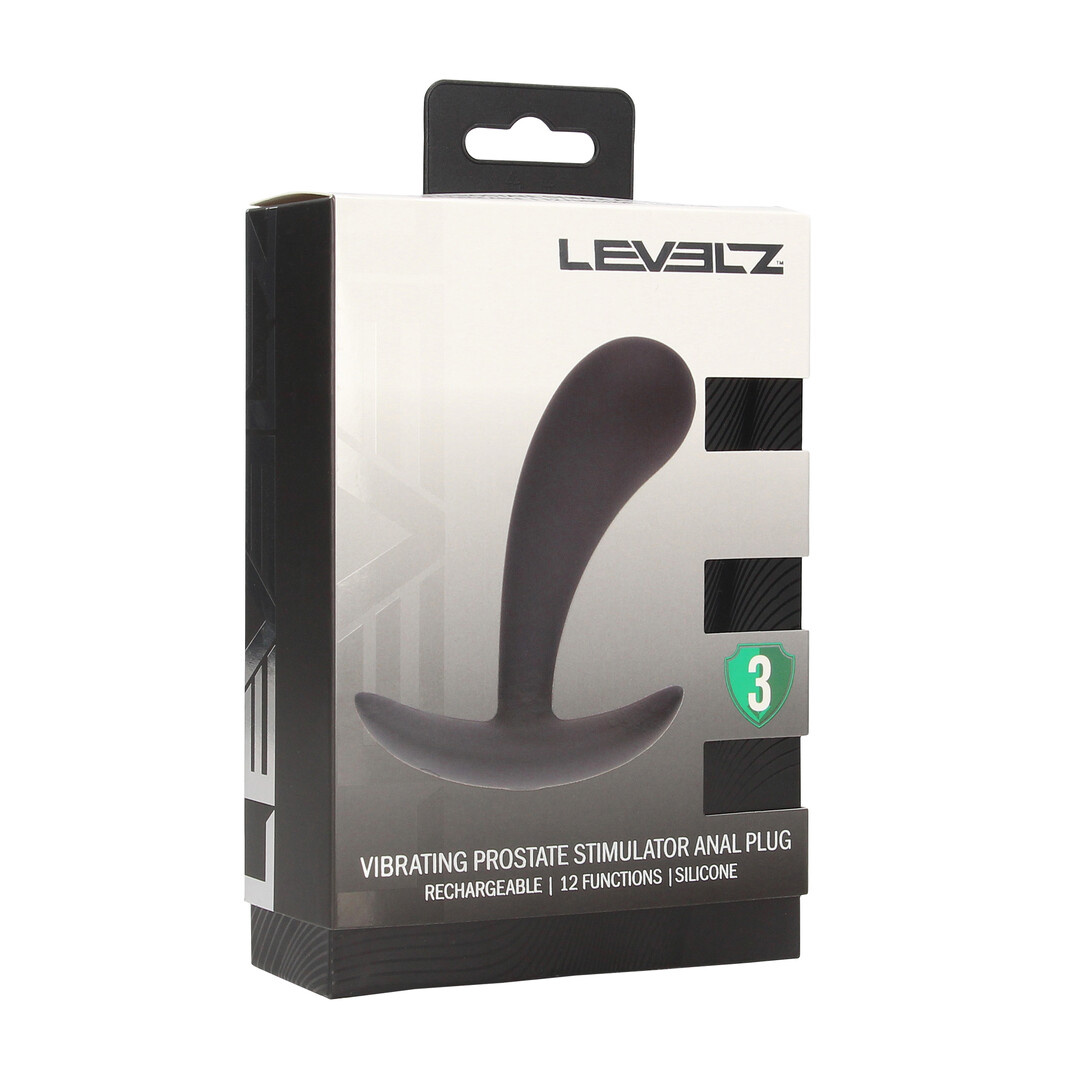 Vibrating Silicone Prostate Plug S - Intense Stimulation Black