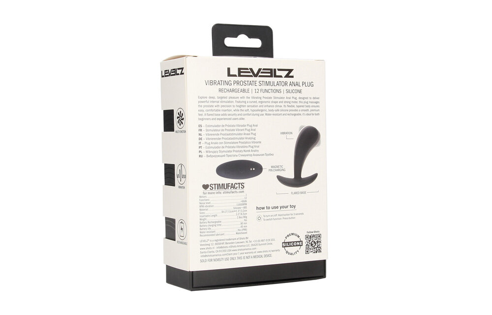 Vibrating Silicone Prostate Plug S - Intense Stimulation Black