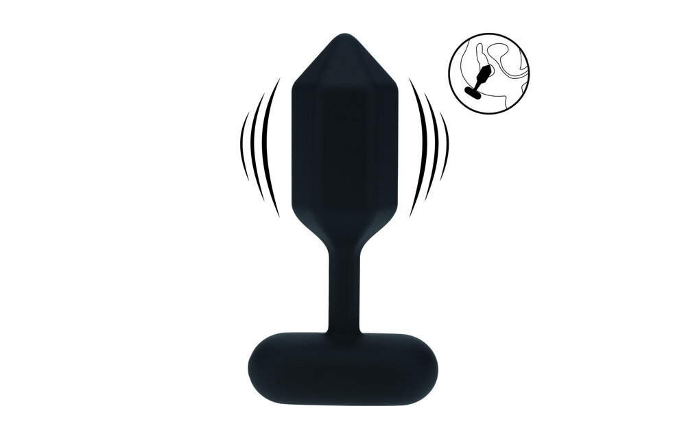 Hexagonale Vibrerende Silicone Anale Plug S Zwart 11,7 cm