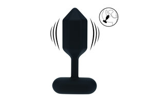 Hexagonal Vibrating Silicone Anal Plug S Black 11.7 cm