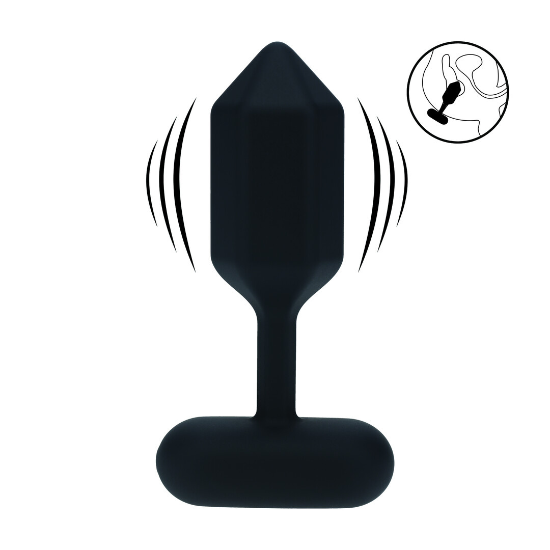 Hexagonaler vibrierender Silikon-Analplug S Schwarz 11,7 cm