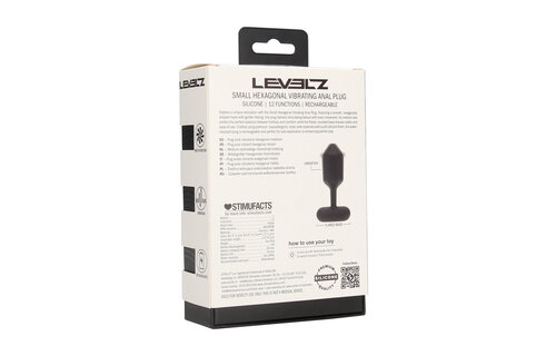 Hexagonaler vibrierender Silikon-Analplug S Schwarz 11,7 cm