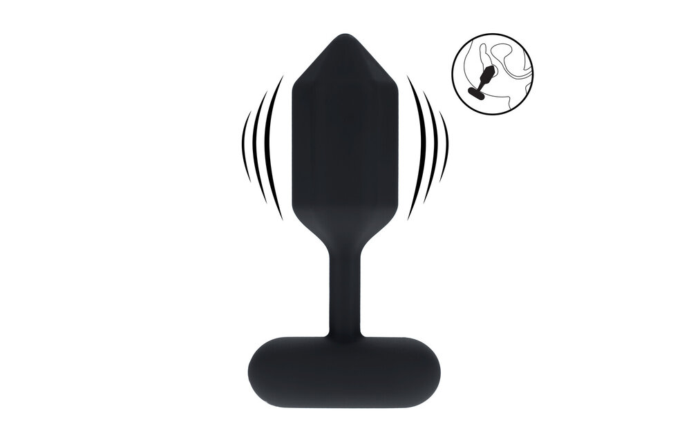 Sechseckiger vibrierender Silikon-Analplug M 12,3 cm Schwarz