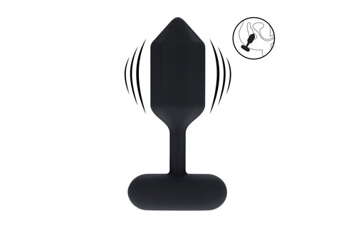 Zeshoekige Vibrerende Siliconen Anale Plug M 12,3 cm Zwart