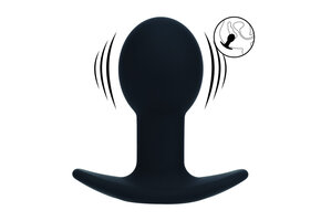 Single Light Bulb Vibrating Anal Plug 9 cm – Black Silicone