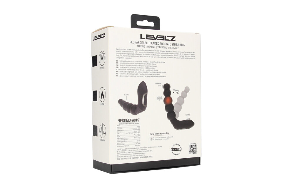 Vibrating Heating Silicone Prostate Stimulator Black